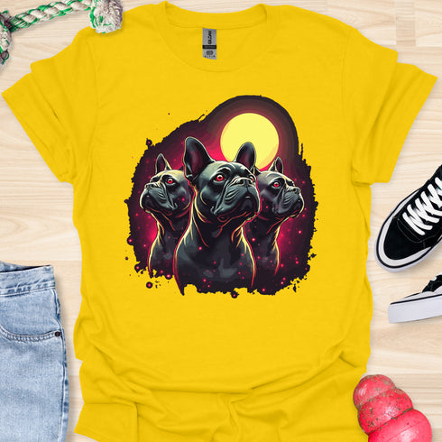 Bulldog & Moon - V2 - Stylish Red Eye T-Shirt
